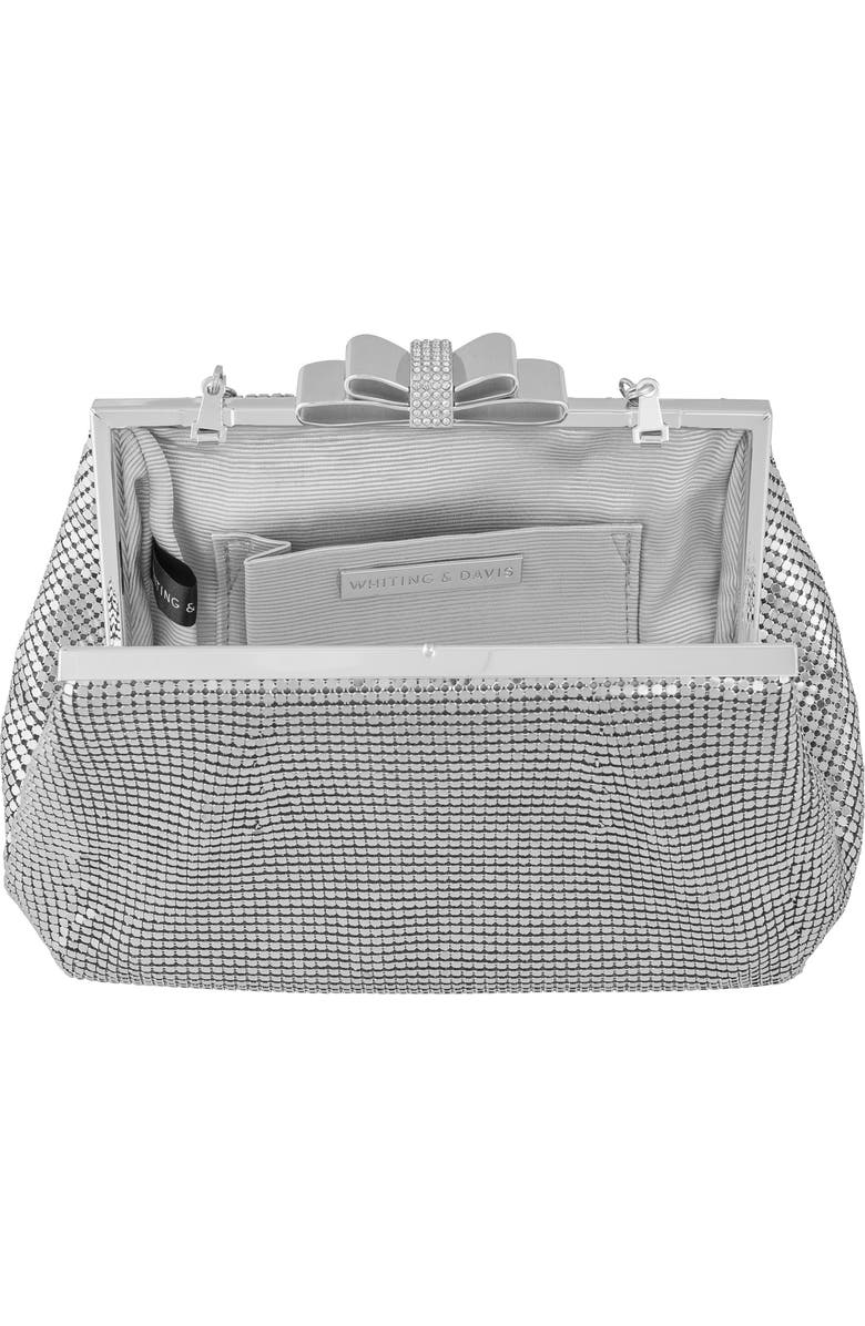 Whiting & Davis Blake Bow Clutch, Alternate, color, Pewter