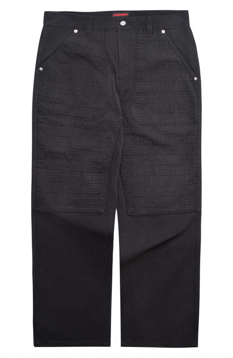 PLEASURES Impact Relaxed Straight Leg Jeans, Alternate, color, Black