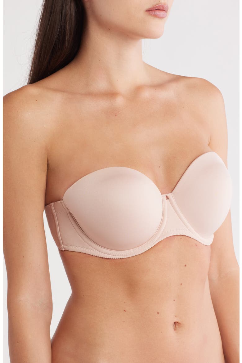 Comfort Chic Full Bust Strapless Bra, Alternate, color, ROSE