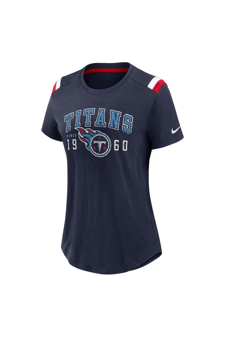 Women's Nike  College Navy Tennessee Titans Historic Slub Fashion T-Shirt, Alternate, color, College Navy