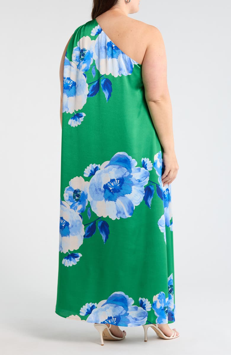 SUGARLIPS Glena Floral One Shoulder Maxi Dress, Alternate, color, Green-Blues