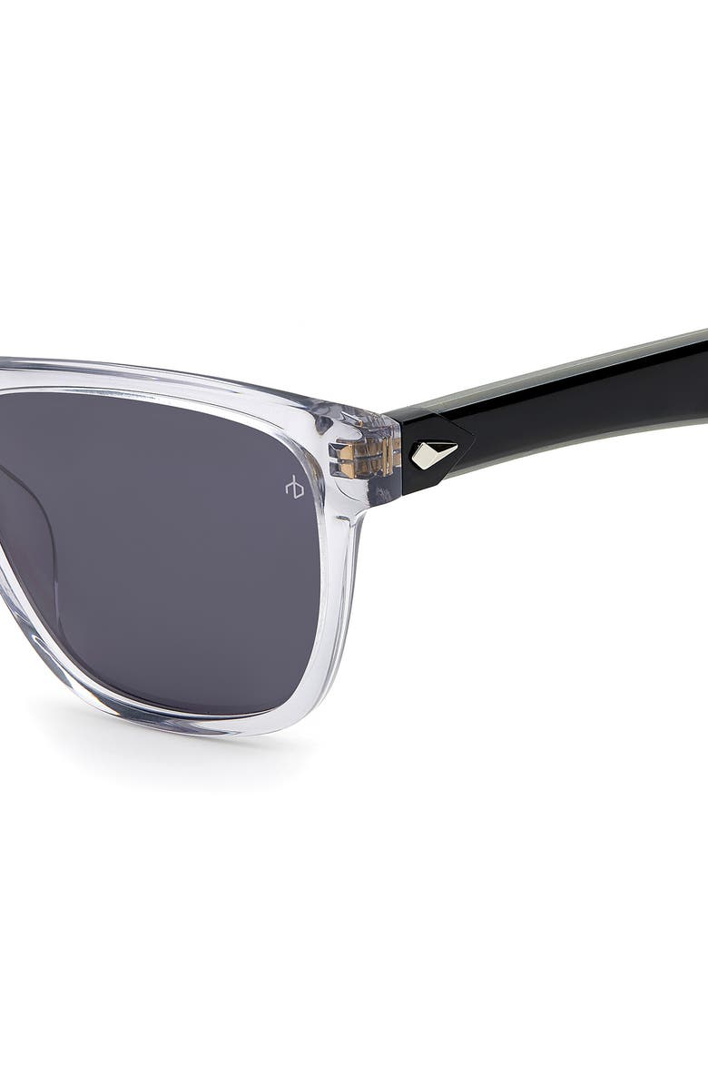 rag & bone 56mm Rectangle Sunglasses, Alternate, color, Grey/ Grey
