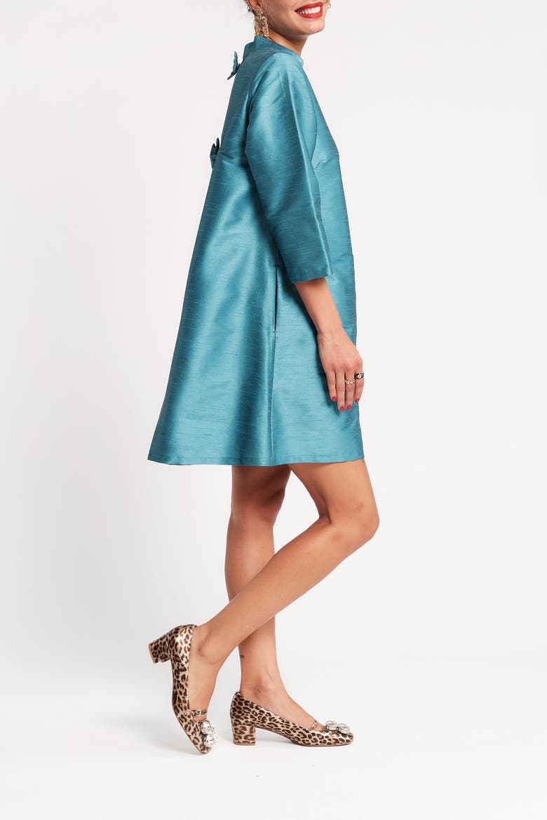 Diplomat Mini Dress with Sleeves, Alternate, color, Teal