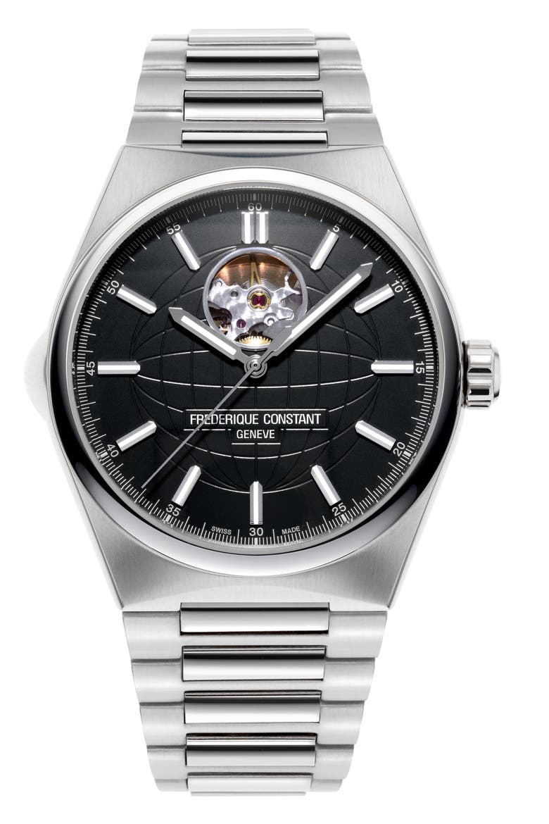 Highlife Heart Beat Automatic Bracelet/Leather Strap Watch, 41mm, Main, color, SILVER-TONE