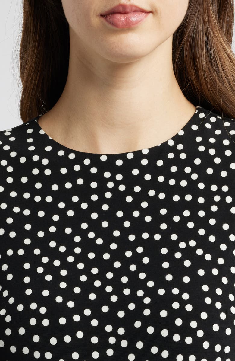 Anne Klein Polka Dot Pleat Skirt Midi Dress, Alternate, color, 