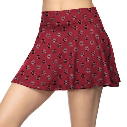 Zoozatz Garnet South Carolina Gamecocks All-over Print Flowy Skort In Burgundy