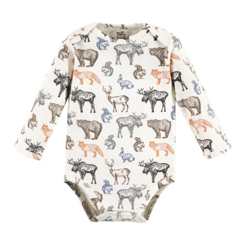 Touched By Nature 5pk Long Sleeve Organic Bodysuits In Multi