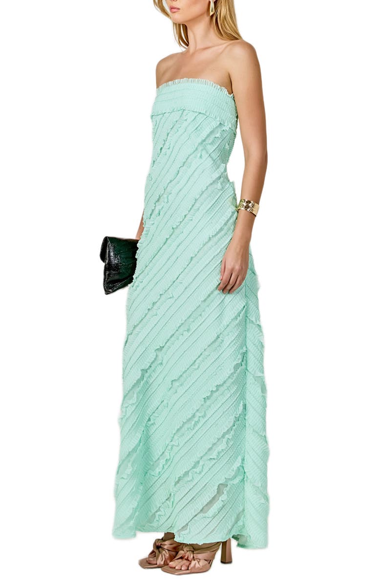Endless Rose Ruffle Strapless Maxi Dress, Alternate, color, Mint