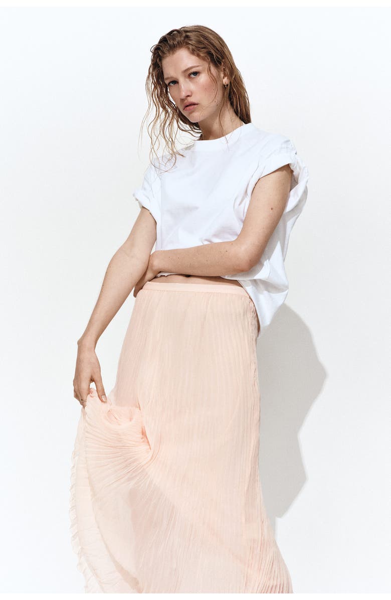 H&M Plissé Handkerchief Skirt, Alternate, color, Light Pink