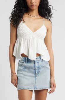 BP. Lace & Cotton Gauze Babydoll Camisole