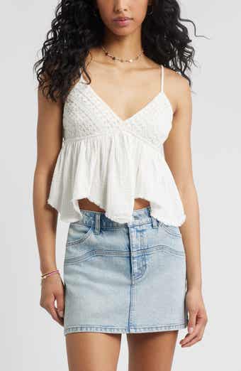 BP. Lace & Cotton Gauze Babydoll Camisole