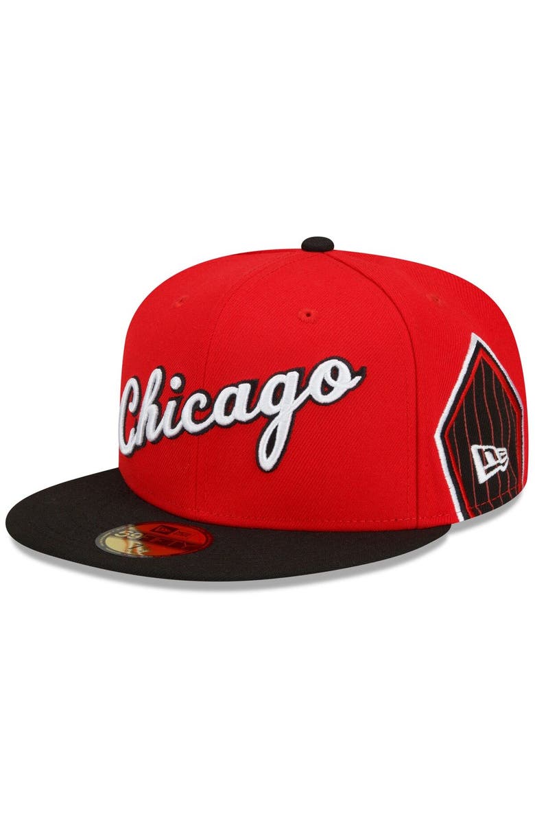 New Era Men's New Era Black/Red Chicago Bulls 2021/22 City Edition City Edition Official 59FIFTY Fitted Hat, Alternate, color, 