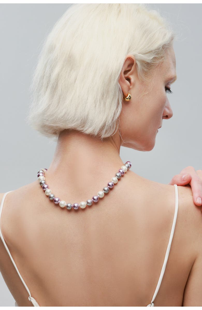 Classicharms Lydia Purple Shell Pearl Strand Choker Necklace, Alternate, color, Gold