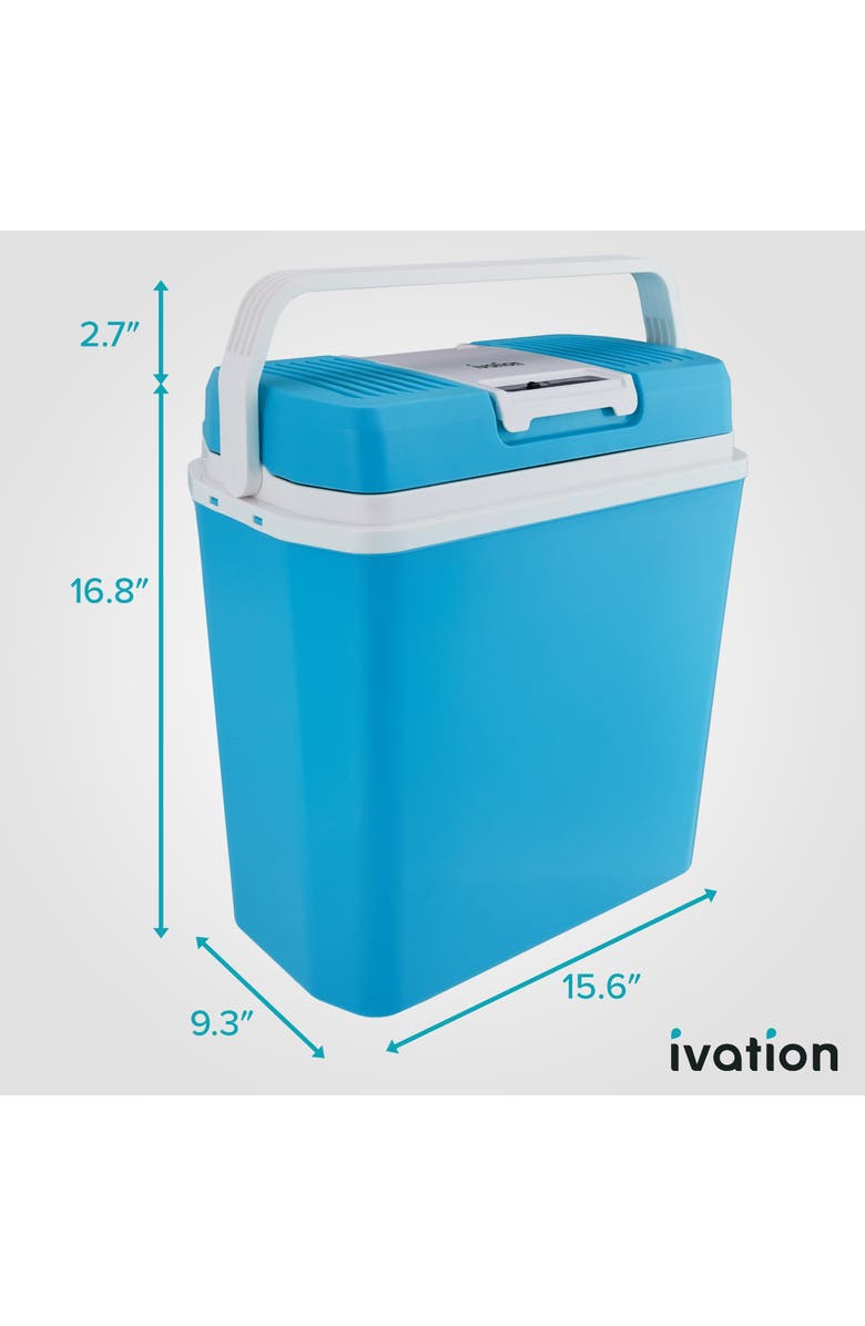 Ivation 24L Electric Cooler/Warmer, Alternate, color, Aqua Blue