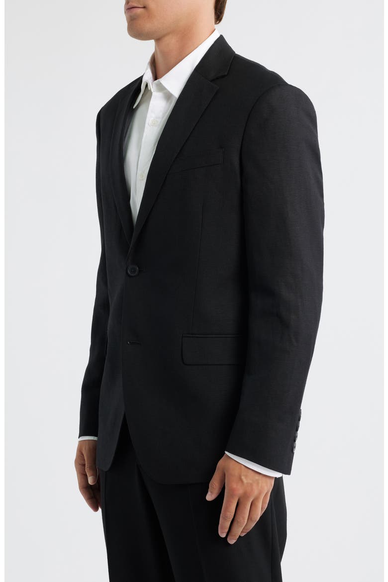 Slim Fit Solid Linen Blend Sport Coat, Alternate, color, BLACK CAVIAR