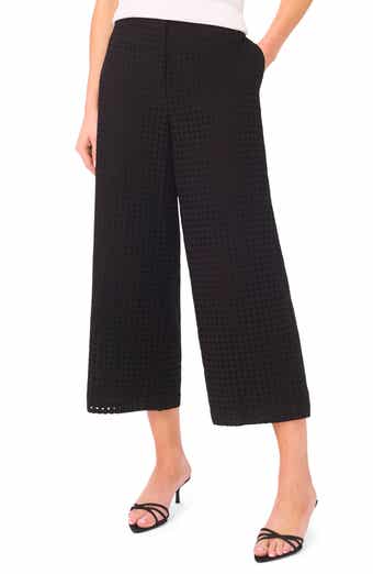 Eyelet Crop Straight Leg Pants