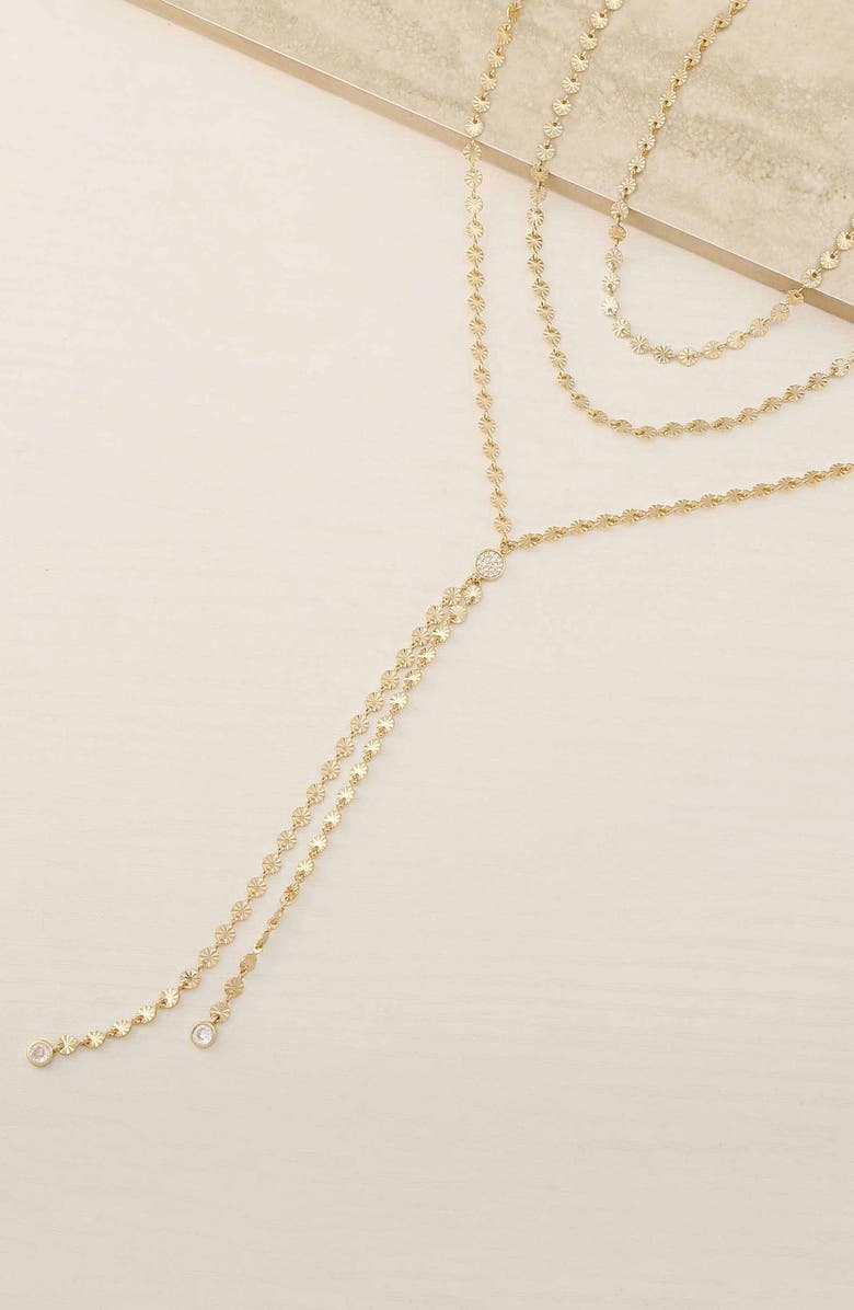 Ettika Multistrand Y-Necklace, Alternate, color, Gold
