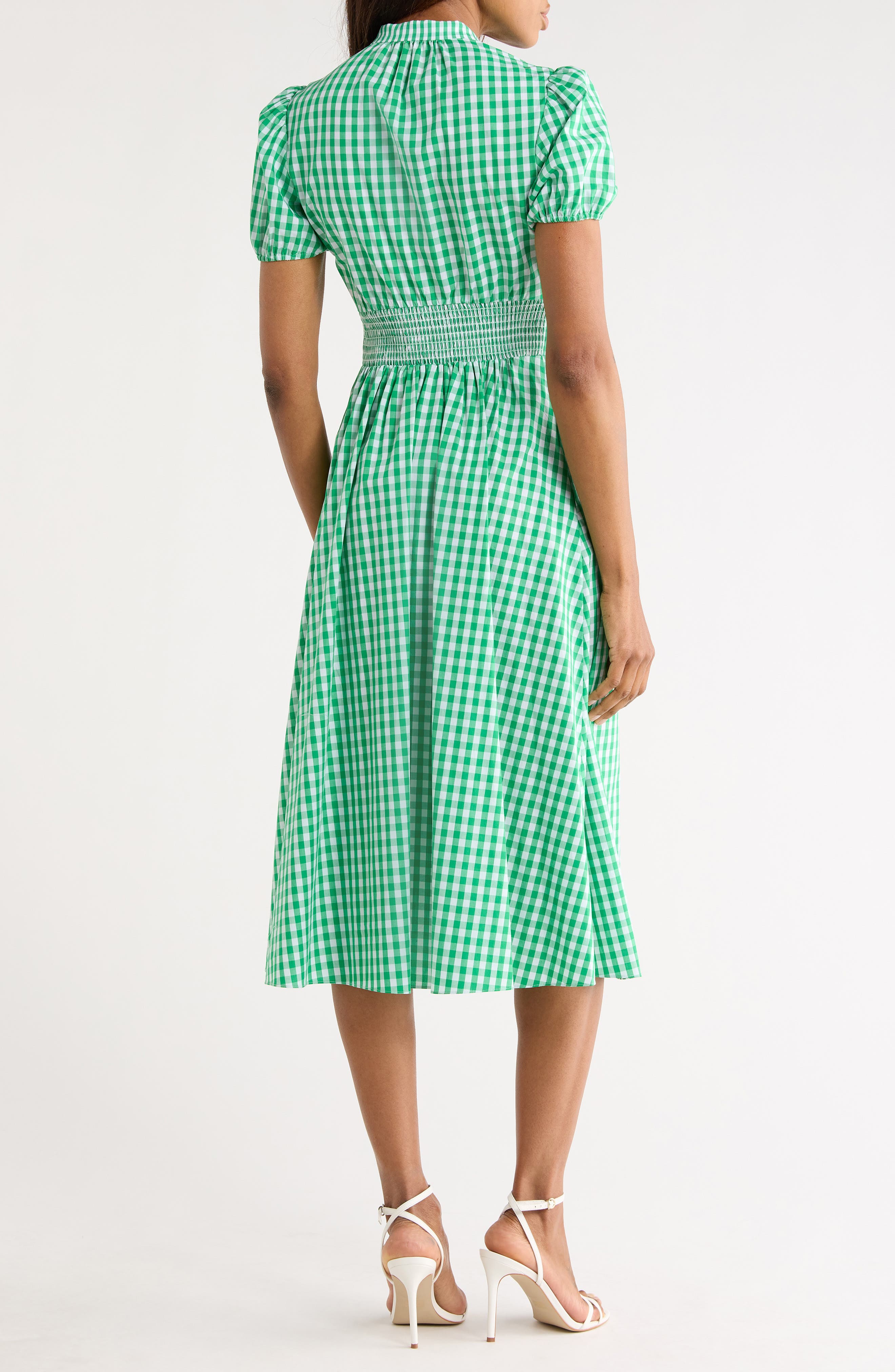 Erica Puff Sleeve Gingham Sundress - image 2