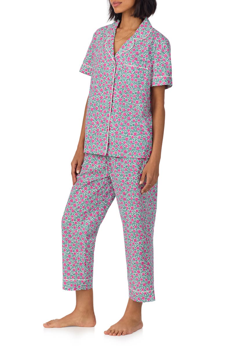 BedHead Pajamas Print Crop Organic Cotton Pajamas, Alternate, color, 