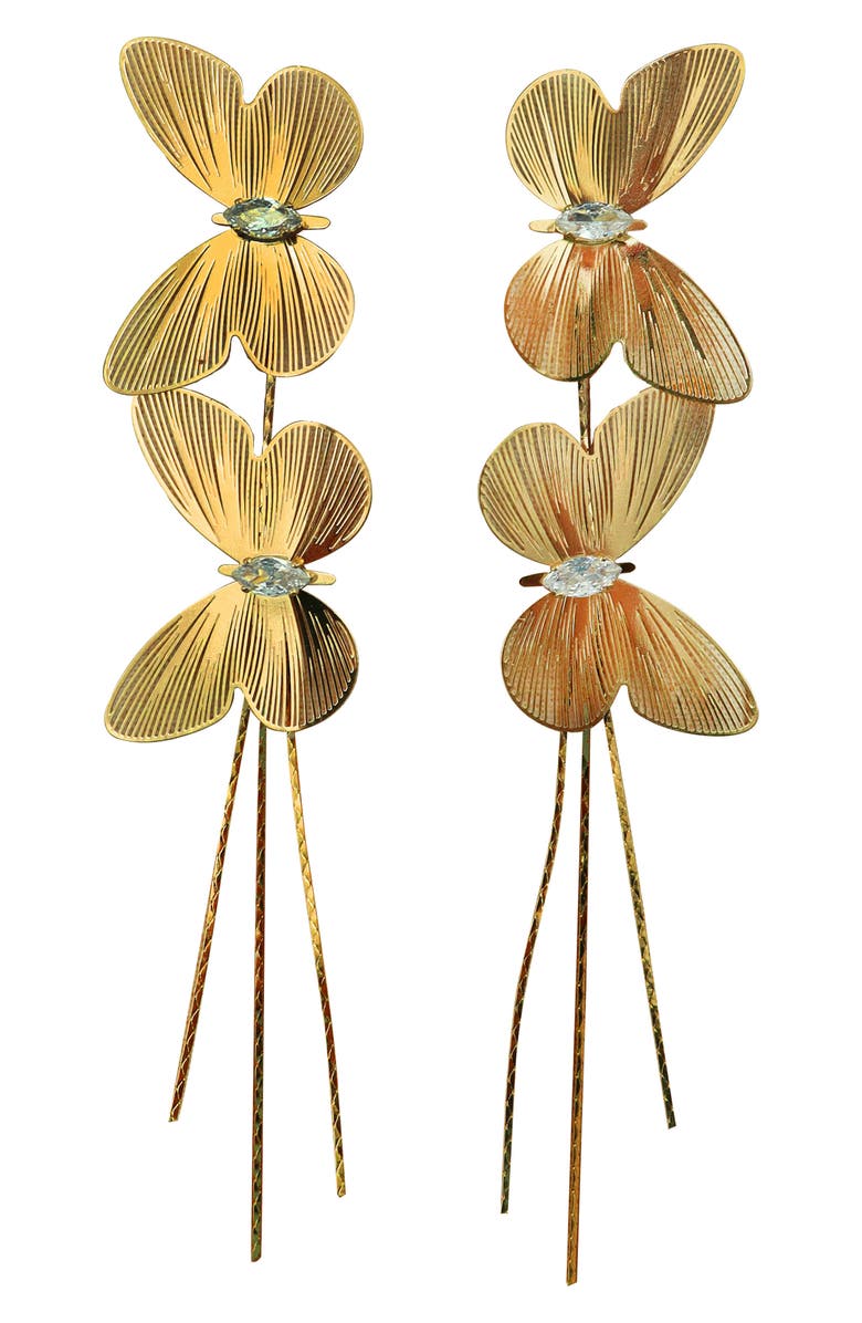 Panacea Butterfly Linear Drop Earrings, Main, color, 