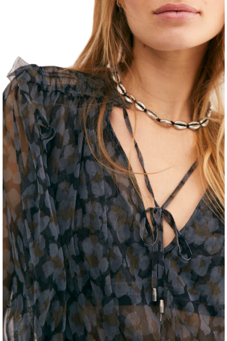Twyla Printed Top, Alternate, color, BLACK