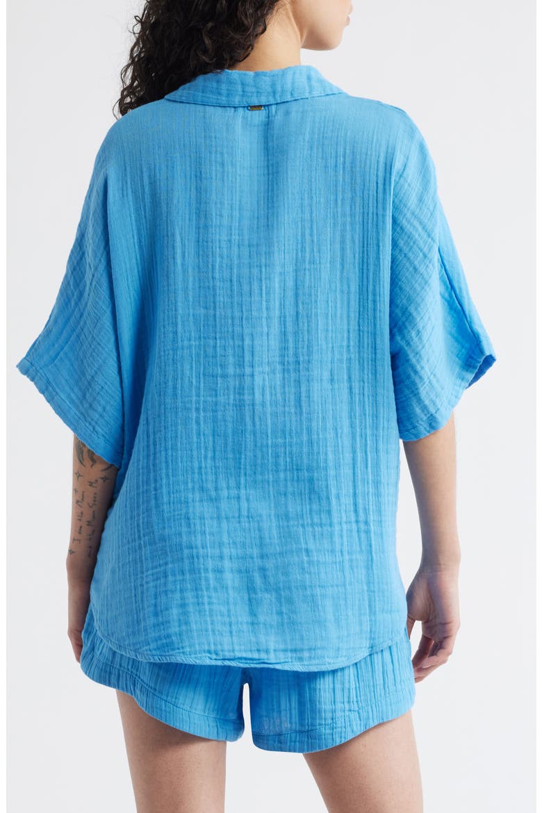 Premium Surf Cotton Gauze Button-Up Shirt, Alternate, color, AZURE BLUE