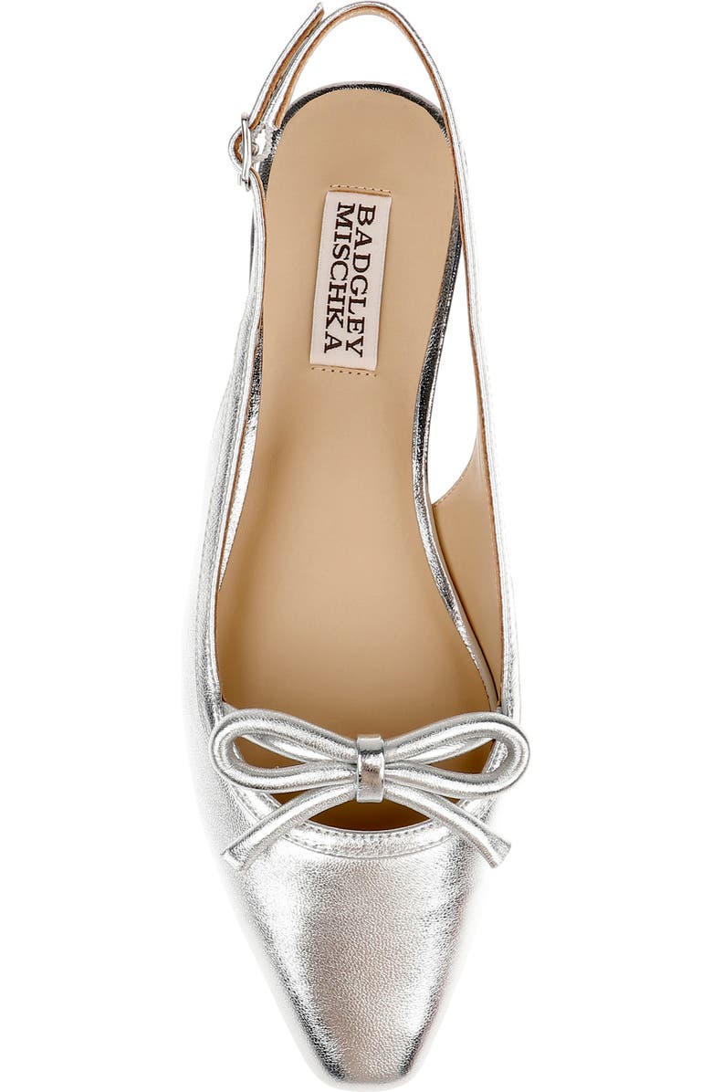 Badgley Mischka Collection Genesis Slingback Flat, Alternate, color, Silver Leather