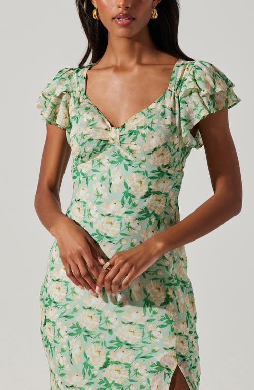 Astr The Label Maisy Midi Dress In Green Floral