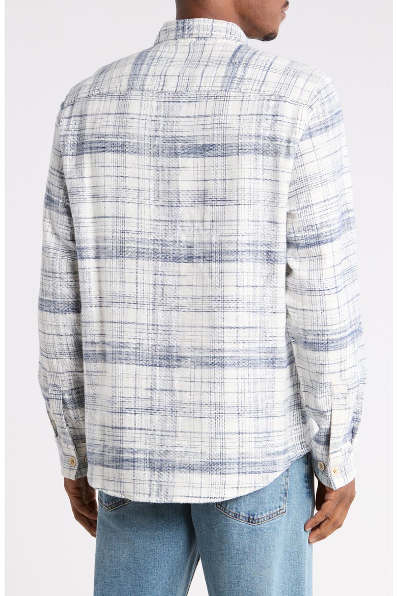 Long Sleeve Marine Slub Plaid Flannel Shirt, Alternate, color, ICICLE
