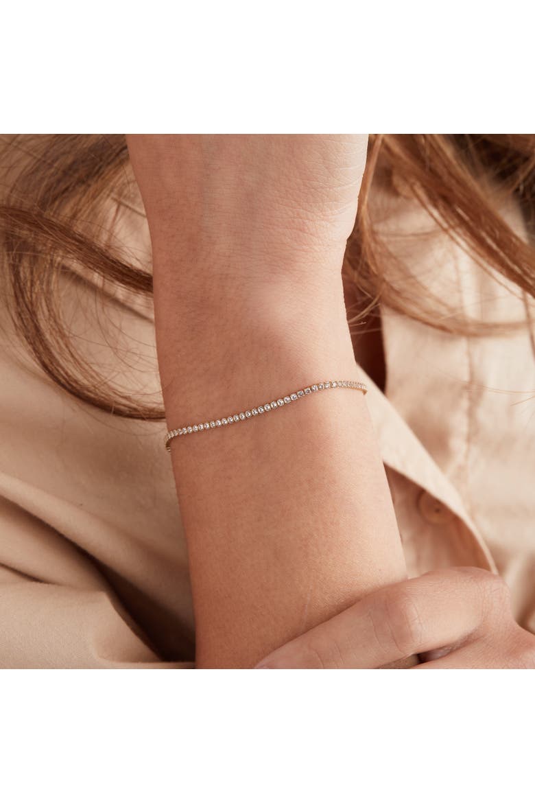 White Topaz Tennis Bracelet, Alternate, color, Gold