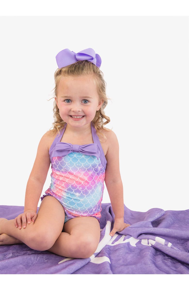 RuffleButts Halter UPF50+ One Piece Swimsuit, Alternate, color, Shimmer Mermaid Tale