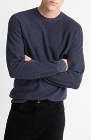 Vince Geometric Jacquard Wool & Cotton Blend Crewneck Sweater