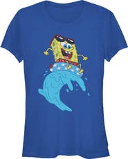 SpongeBob SquarePants Juniors SpongeBob SquarePants Cool Surfing Waves T Shirt