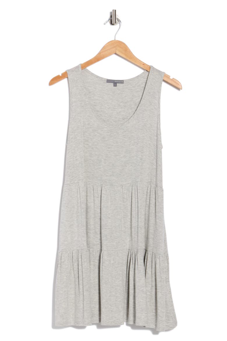 Sleeveless Tiered Dress, Alternate, color, HEATHER GREY