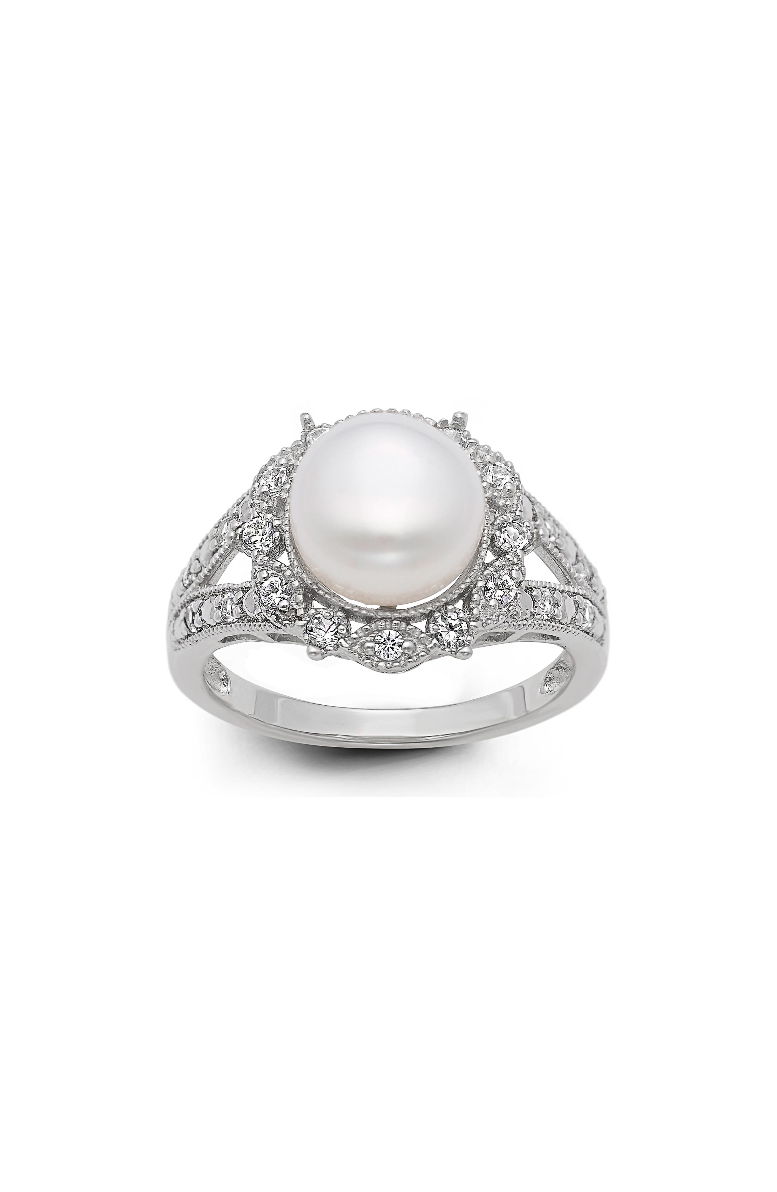 FZN CZ & Freshwater Pearl Ring