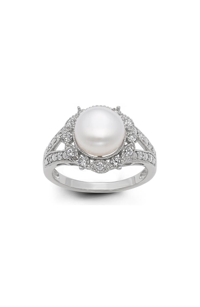 FZN CZ & Freshwater Pearl Ring, Main, color, White