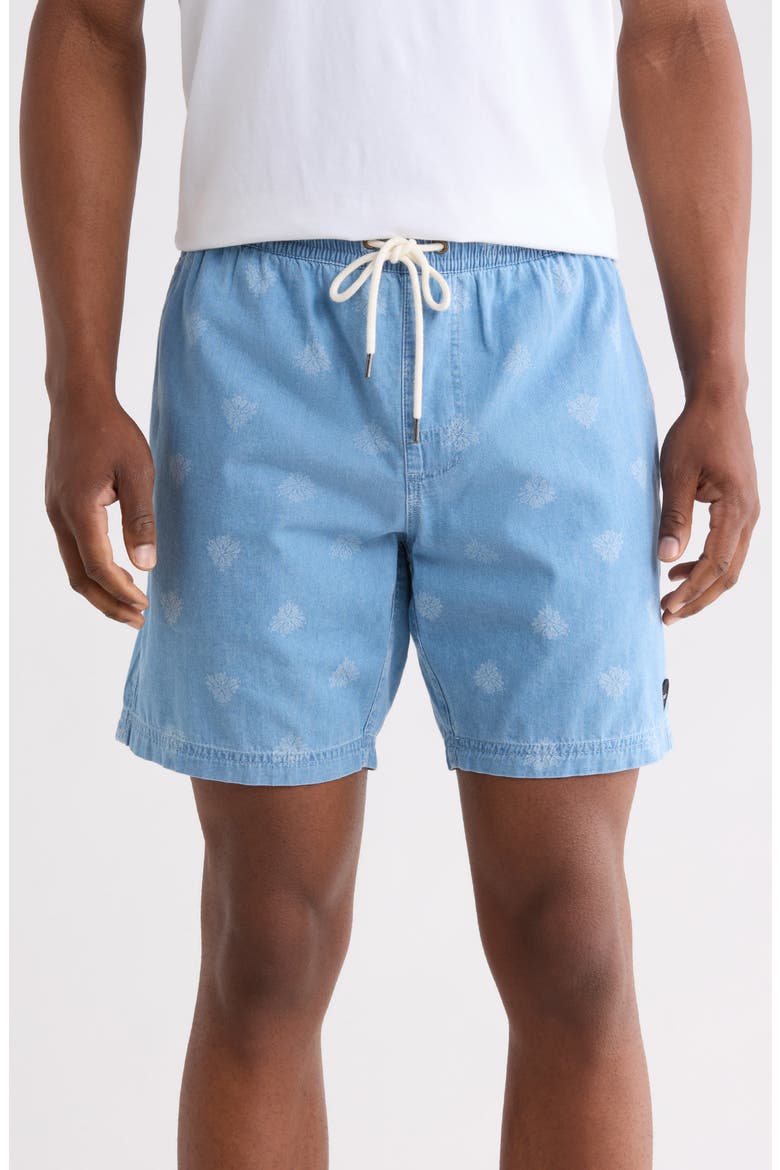 Escape Cotton Chambray Drawstring Shorts, Main, color, WASHED CHAMBRAY