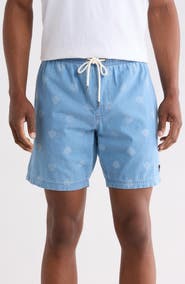 RVCA Escape Cotton Chambray Drawstring Shorts