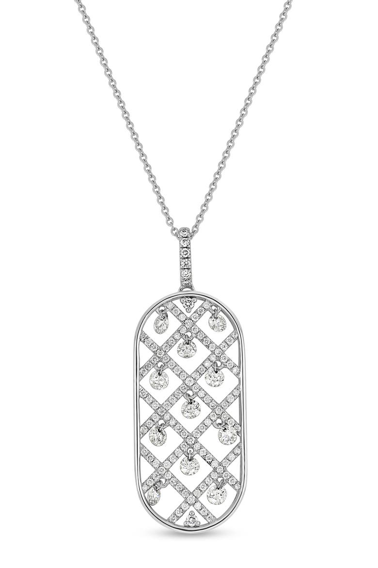 Audrey 18K Gold Dancing Diamond Pendant Necklace, Main, color, 18K WHITE GOLD/ DIAMOND