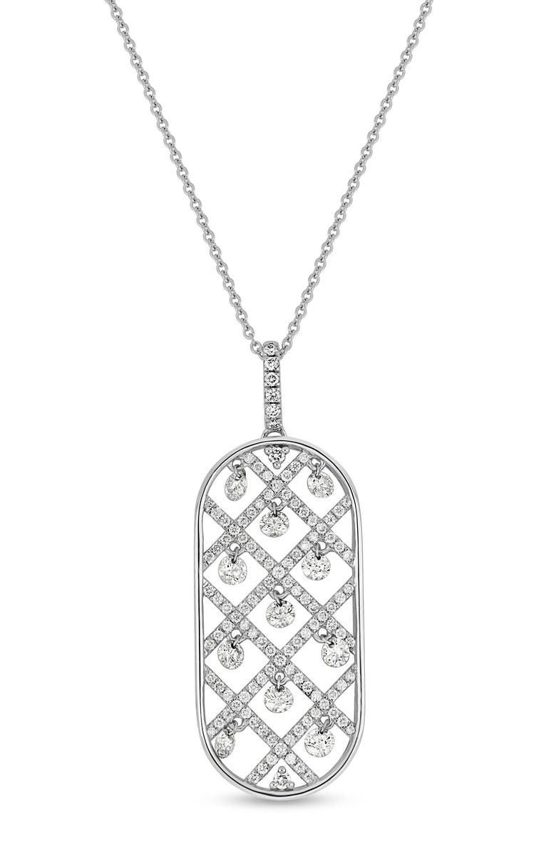 Bony Levy Audrey 18K Gold Dancing Diamond Pendant Necklace, Main, color, 18K White Gold/ Diamond