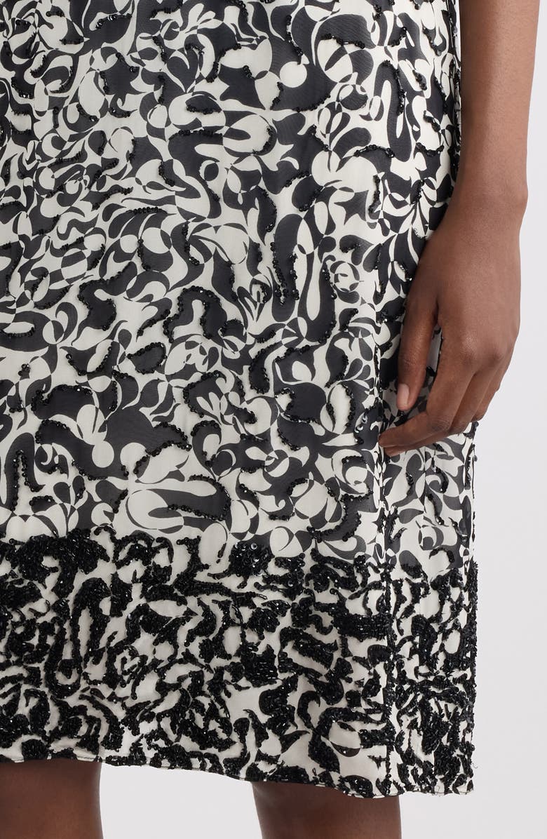 Dries Van Noten Denya Embellished Dotted Squiggle Print Slipdress, Alternate, color, Black