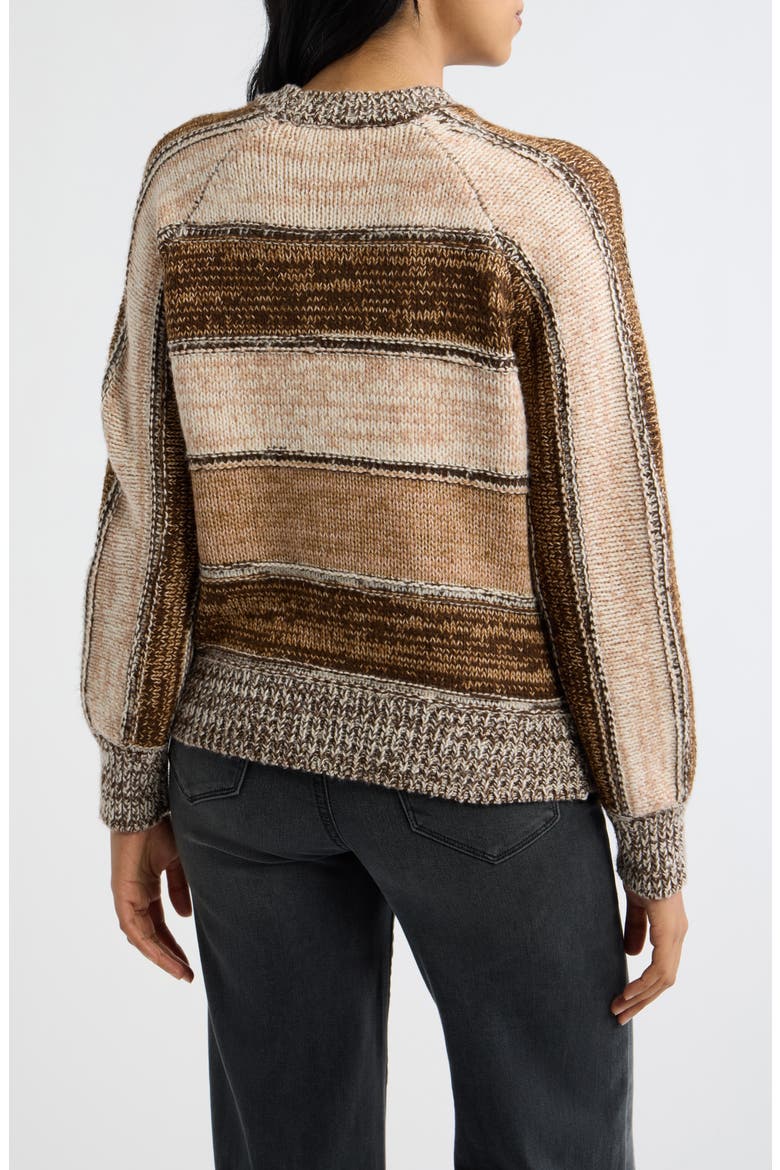 Mix Stripe Sweater, Alternate, color, BROWN MULTI