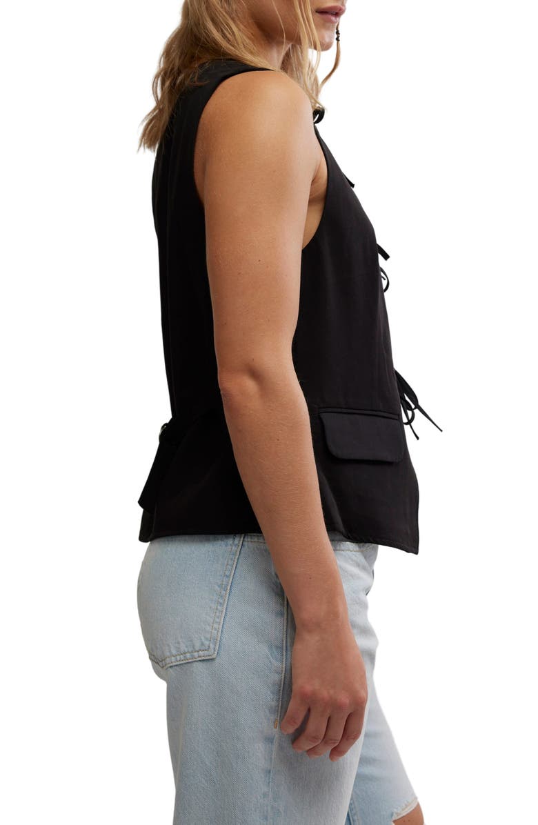 Free People Celia Tie Front Vest, Alternate, color, 