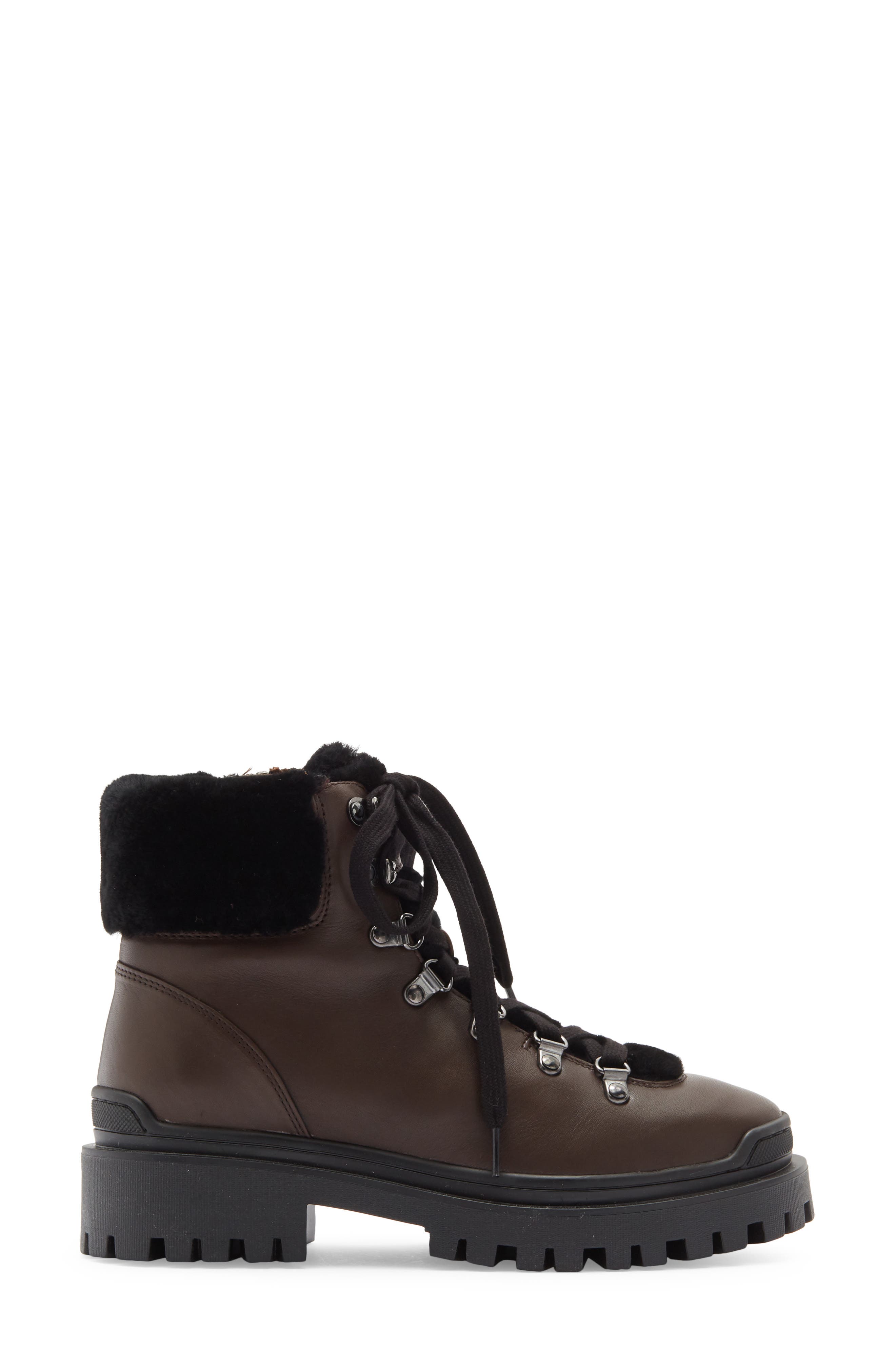 Coralie Weatherproof Leather Boot, Alternate, color, DARK BROWN NAPPA