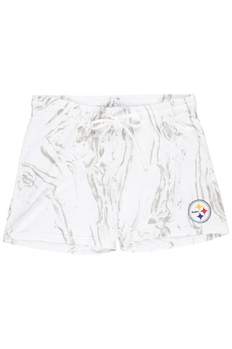 Women's Concepts Sport White Pittsburgh Steelers Plus Size Quartz Tank Top & Shorts Set, Alternate, color, White