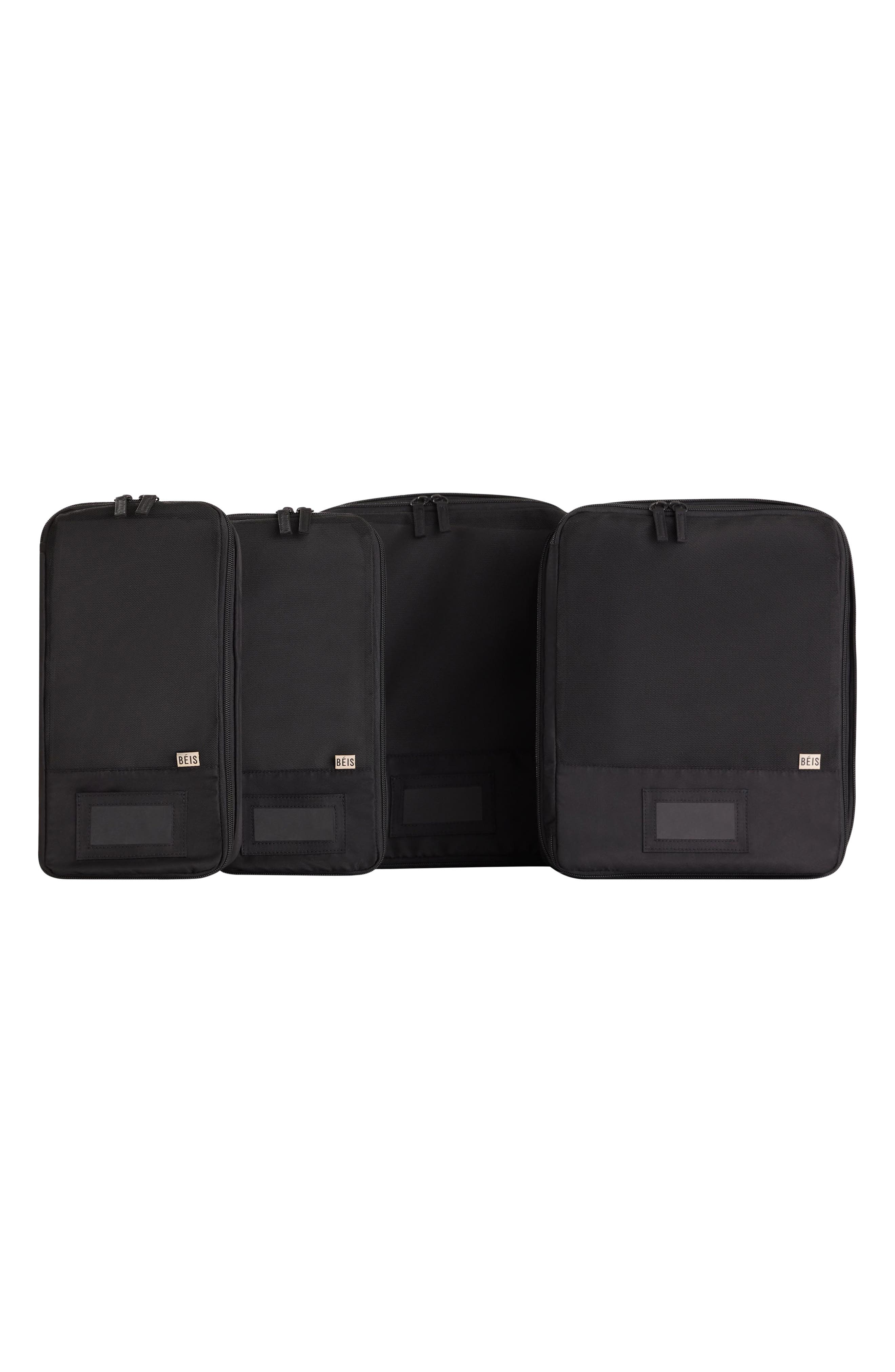 Béis The Compression Set of 4 Packing Cubes, Alternate, color, Black