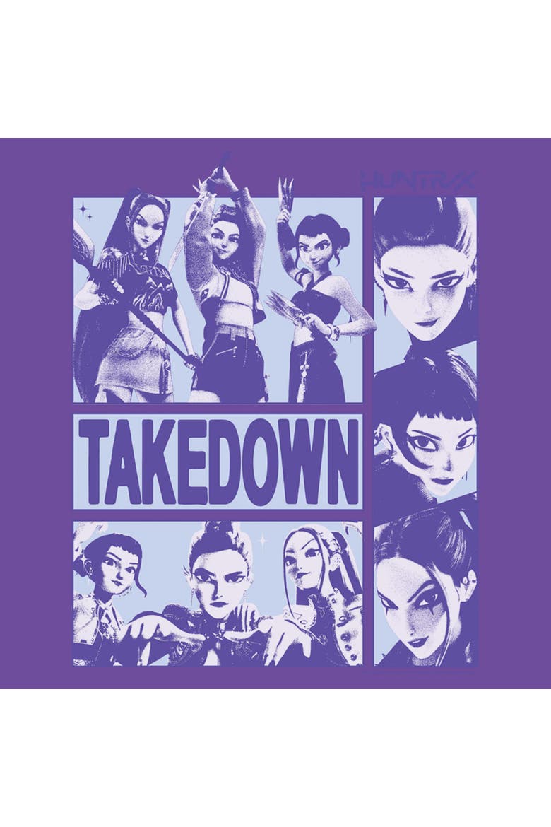 Junior's KPop Demon Hunters Takedown Huntrix Logo  Graphic T-Shirt, Alternate, color, Purple