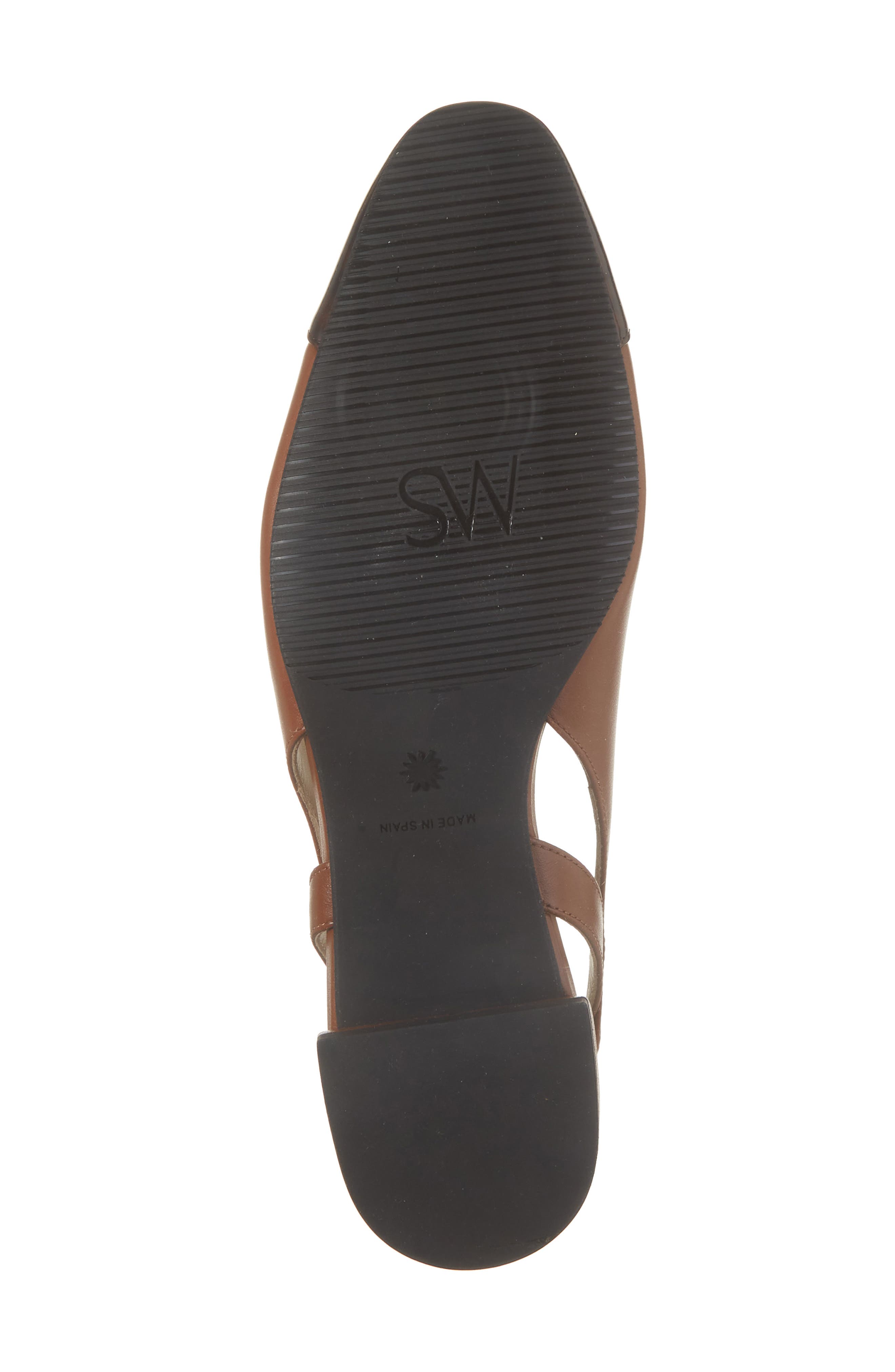 Stuart Weitzman Sleek Slingback Flat, Alternate, color, Bridle Brown/ Dark Brown