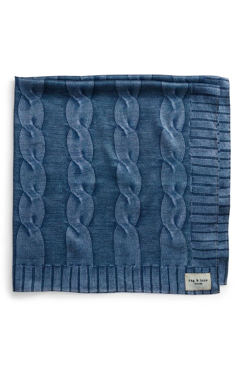 rag & bone Miramar Silk Scarf, Alternate, color, Indigo