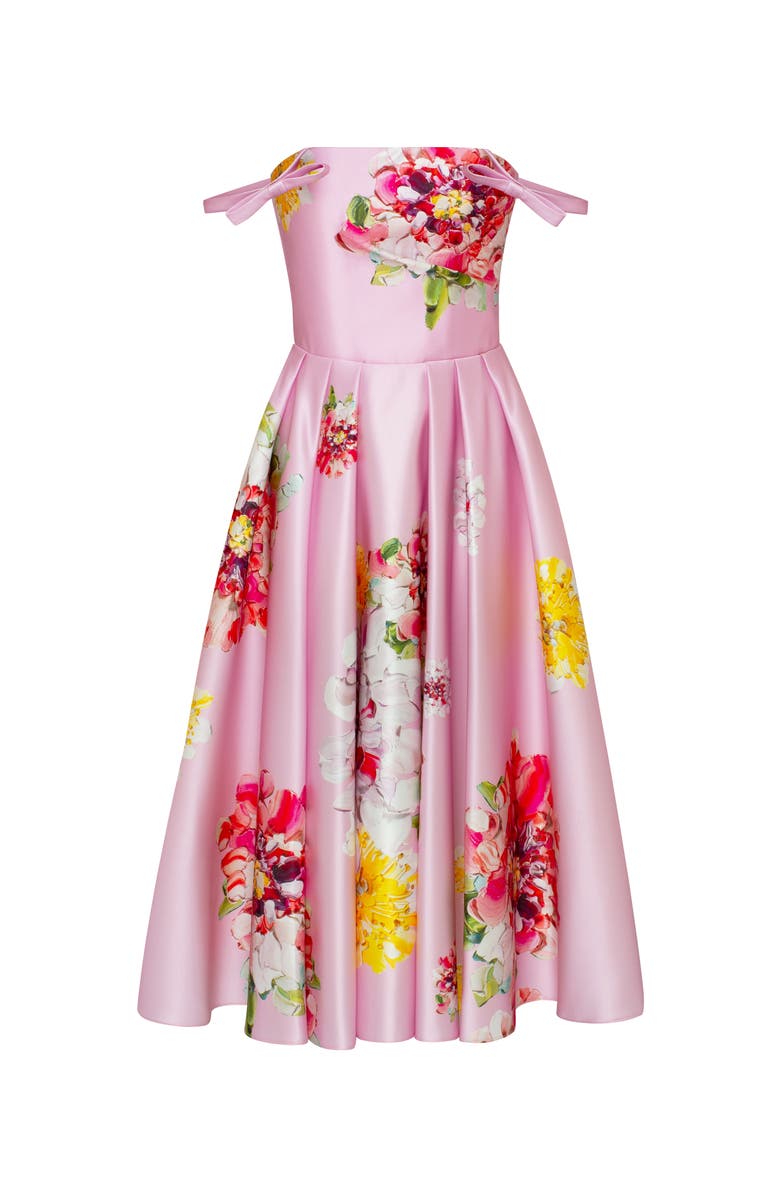 Milla Tea-length floral dress, Main, color, Pink Floral